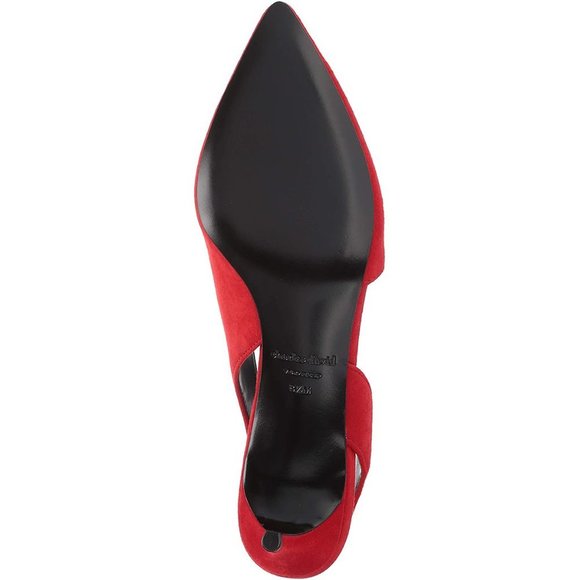 Charles David Collection Picasso Kidsuede Red Pump - Picture 4 of 7